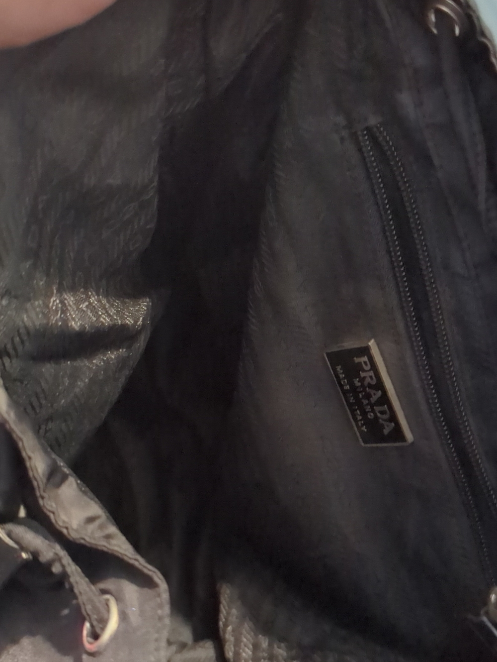 Prada Tessuto Nylon Black Bucket Backpack Made In Italy - Picture 5 of 8